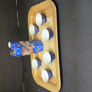 Japanese Moriage Dragonware sake set 6 Cups